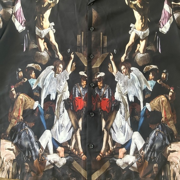 Rebel Vengeance Renaissance Print Button-Up Shirt | NWT Rare | XXL, 3XL - Picture 3 of 8